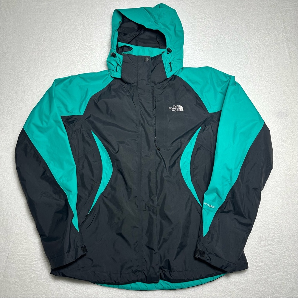 The North Face Women's Black and Turquoise Ski Jacket